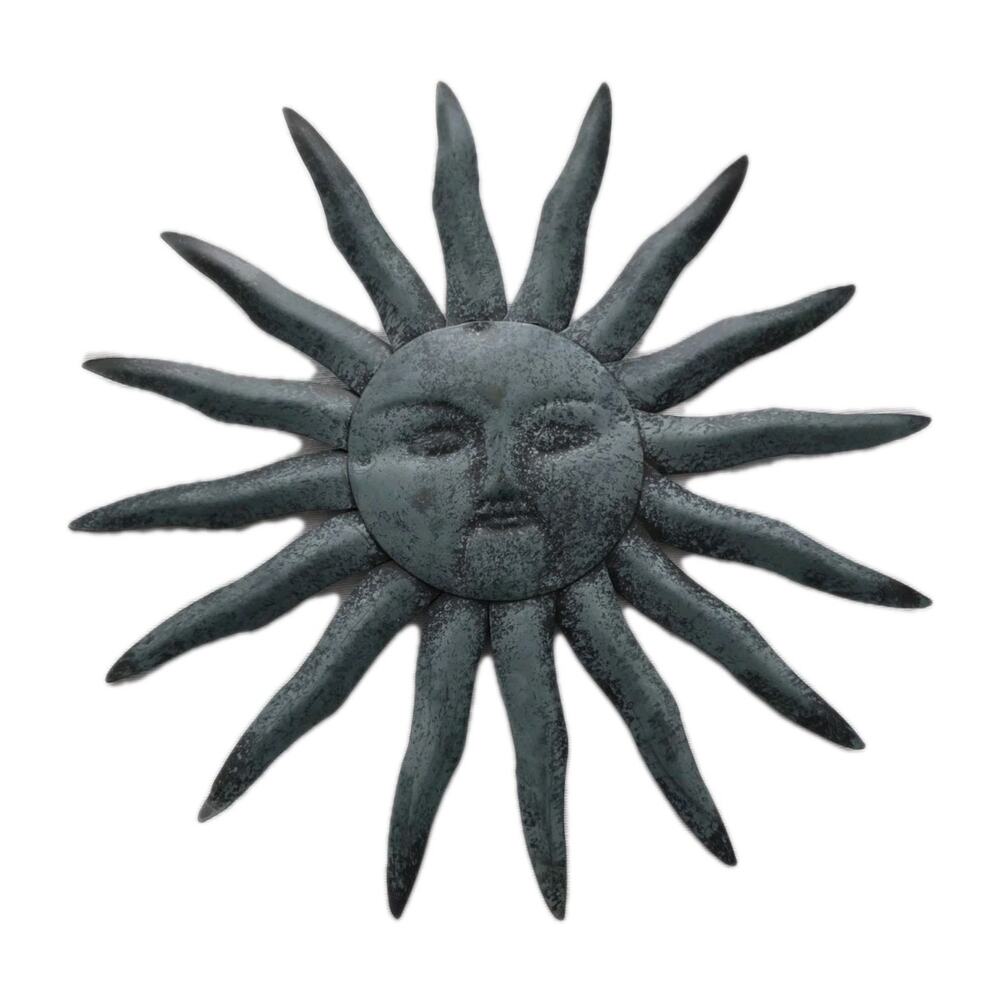 Rustic Metal Sun Wall Art Patina Celestial 90s Vintage - Picture 1 of 7